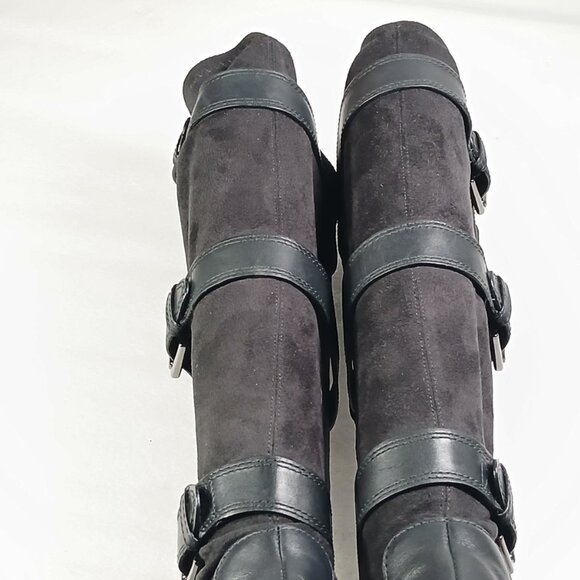 Cole Haan Black Leather & Suede Knee High Riding Boots Women's 8 17" Shaft EUC - Picture 13 of 16